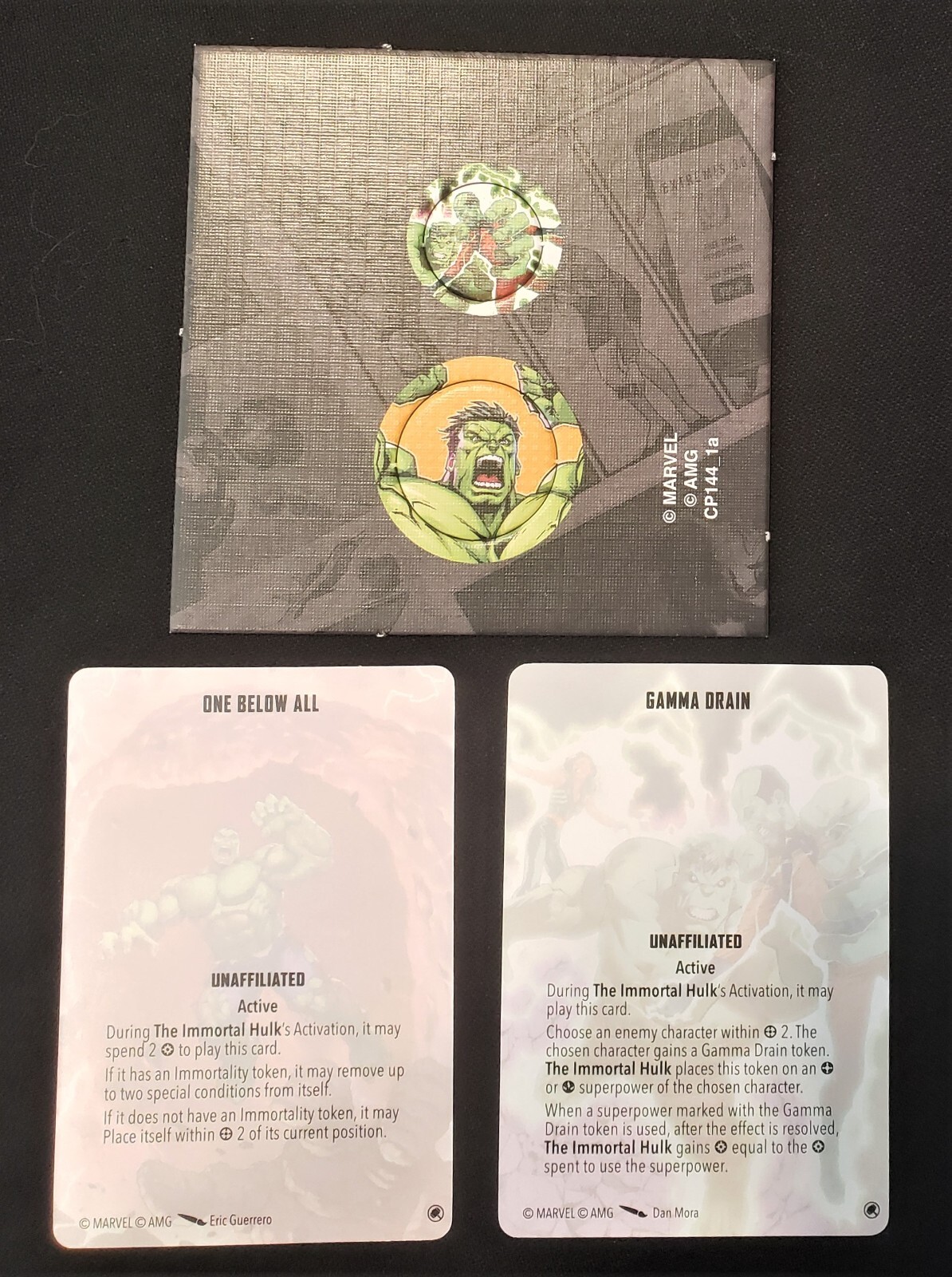 Marvel Crisis Protocol The Immortal Hulk ONLY Tactics Cards, Token NO Rules Card