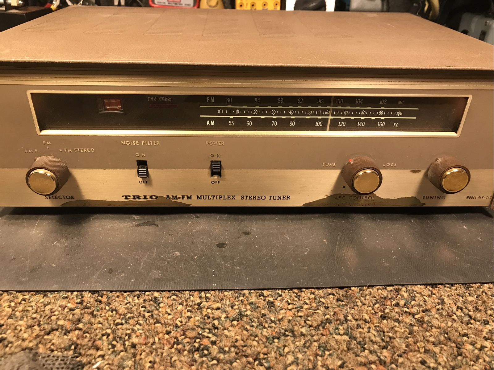 Trio Multiplex Pre-Kenwood AM FM Multiplex Stereo Tuner 12 Tubes EX 3D Sound 60s