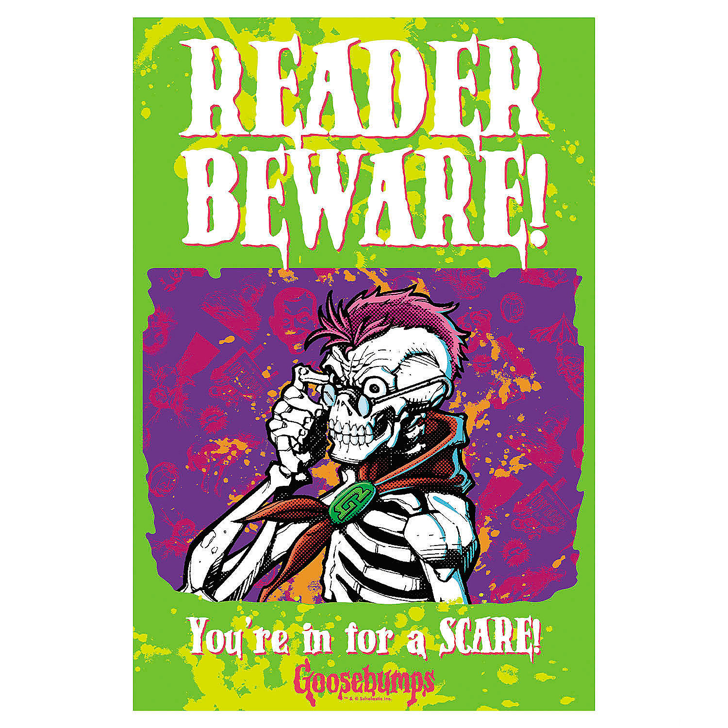 Goosebumps Reader Beware Metal Sign Halloween Decoration - Morris Costumes