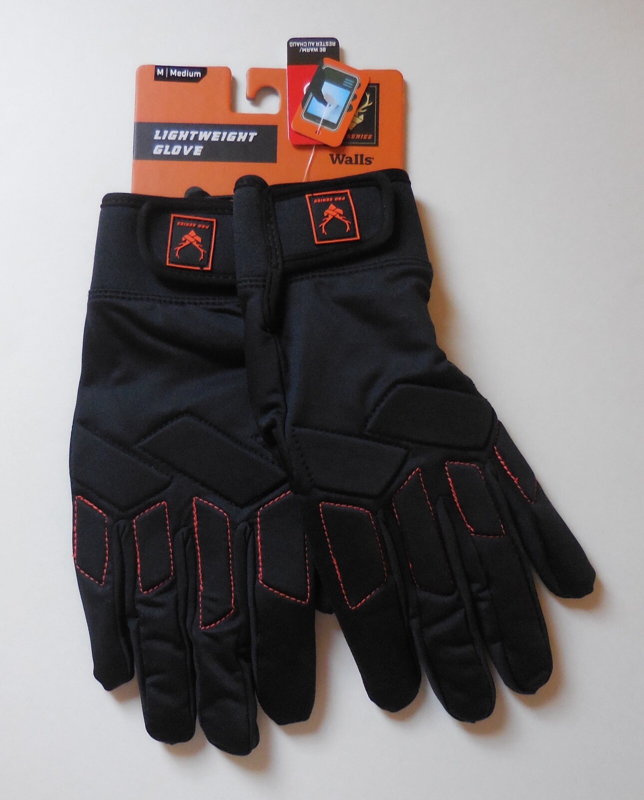 Walls Lightweight Gloves Men Black/Black/Orange Medium