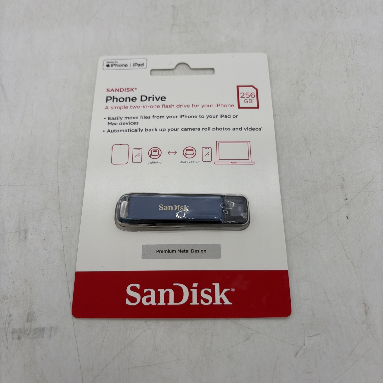 SanDisk 256G-Phone Drive 256GB USB Flash Drive for iPhone iPad To Mac Back Up