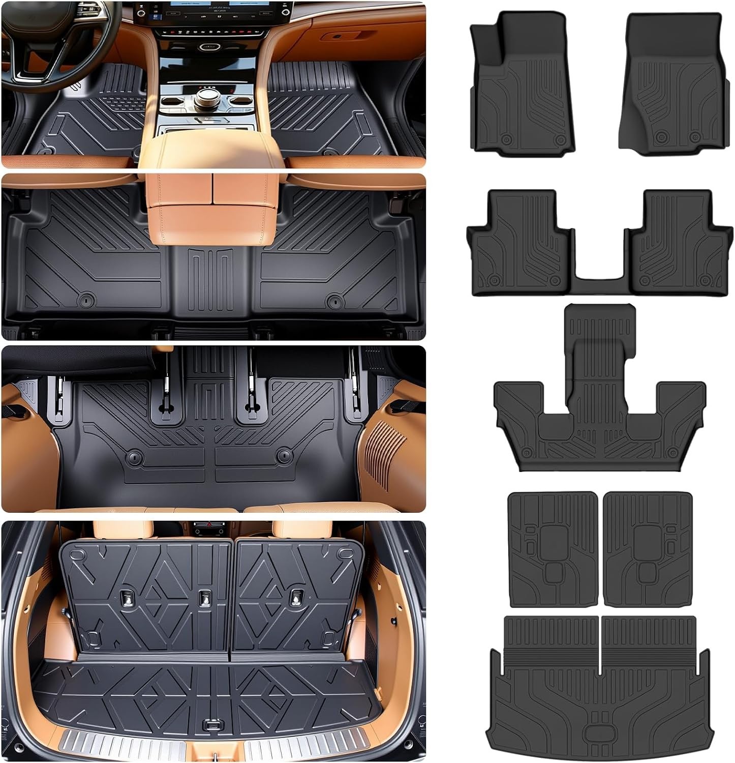 Floor Mats for 2021-2025 2026 Jeep Grand Cherokee L (only 6 Seats, Without the S