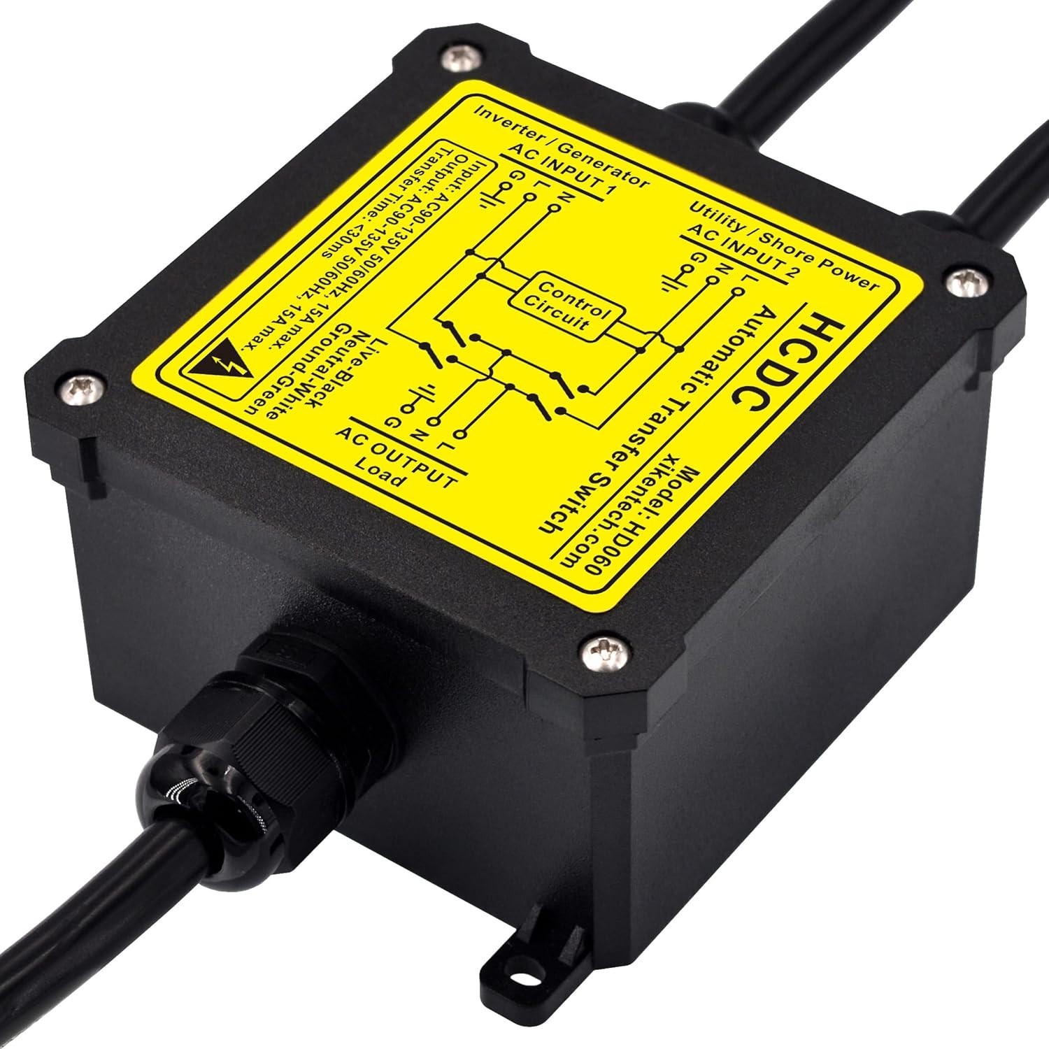 AC120V 15A Automatic Transfer Switch, ATS Core Wires