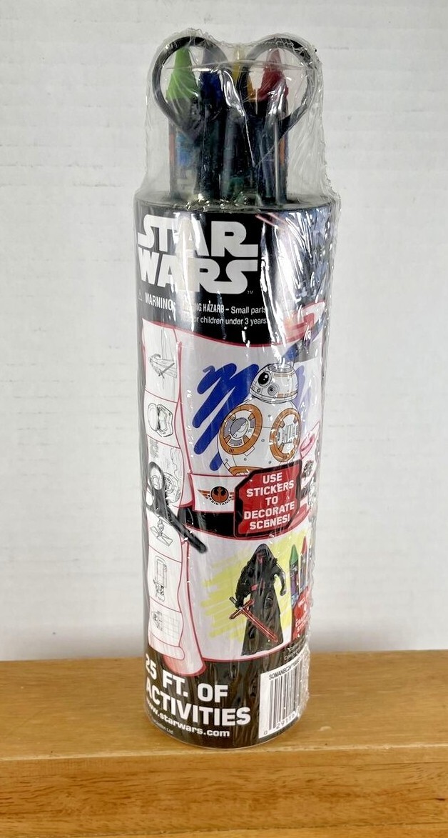 NEW SEALED Star Wars  25 Feet of Activities Coloring Crayons Stickers & Scissors