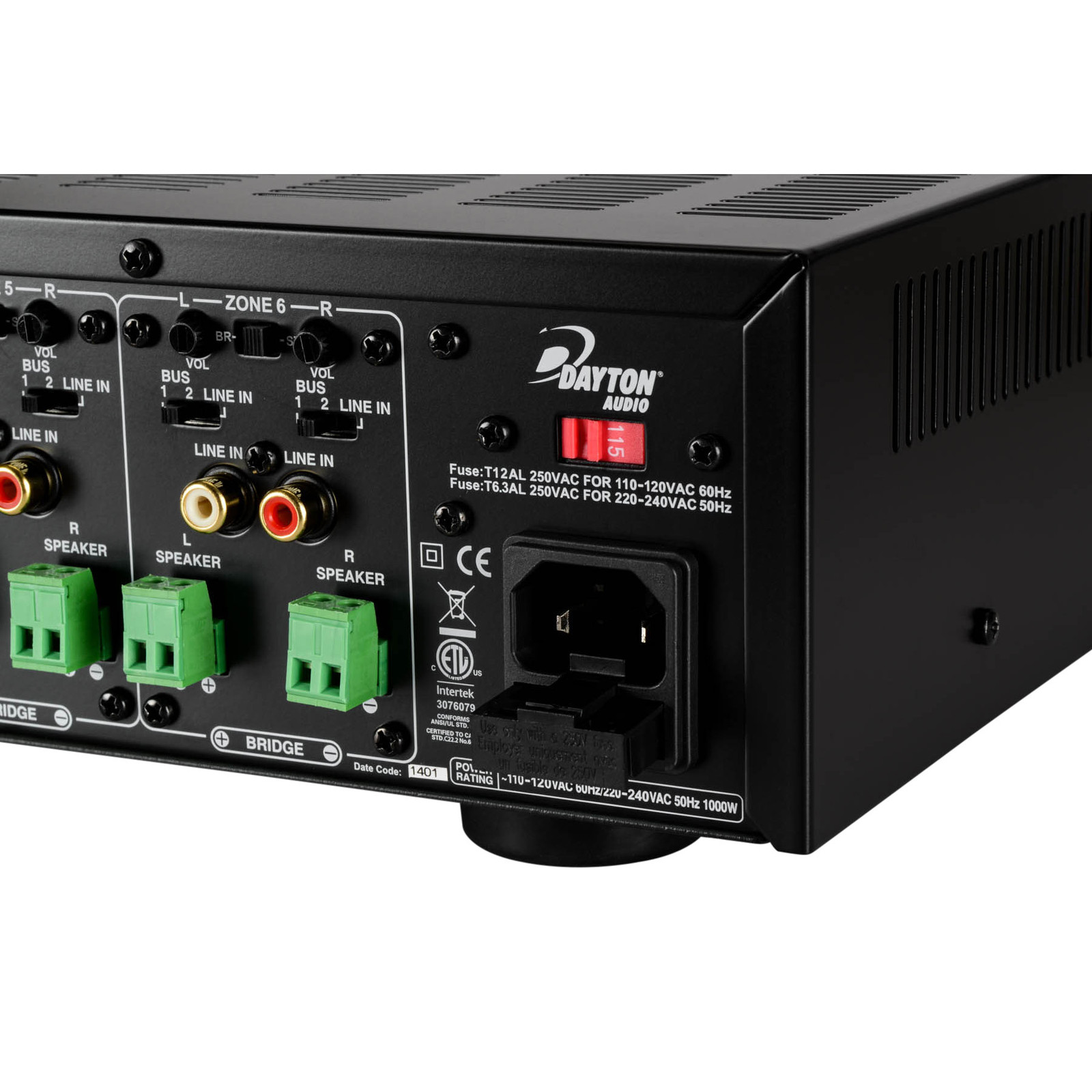 Dayton Audio MA1260 Multi-Zone 12-Channel Amplifier 60WPC