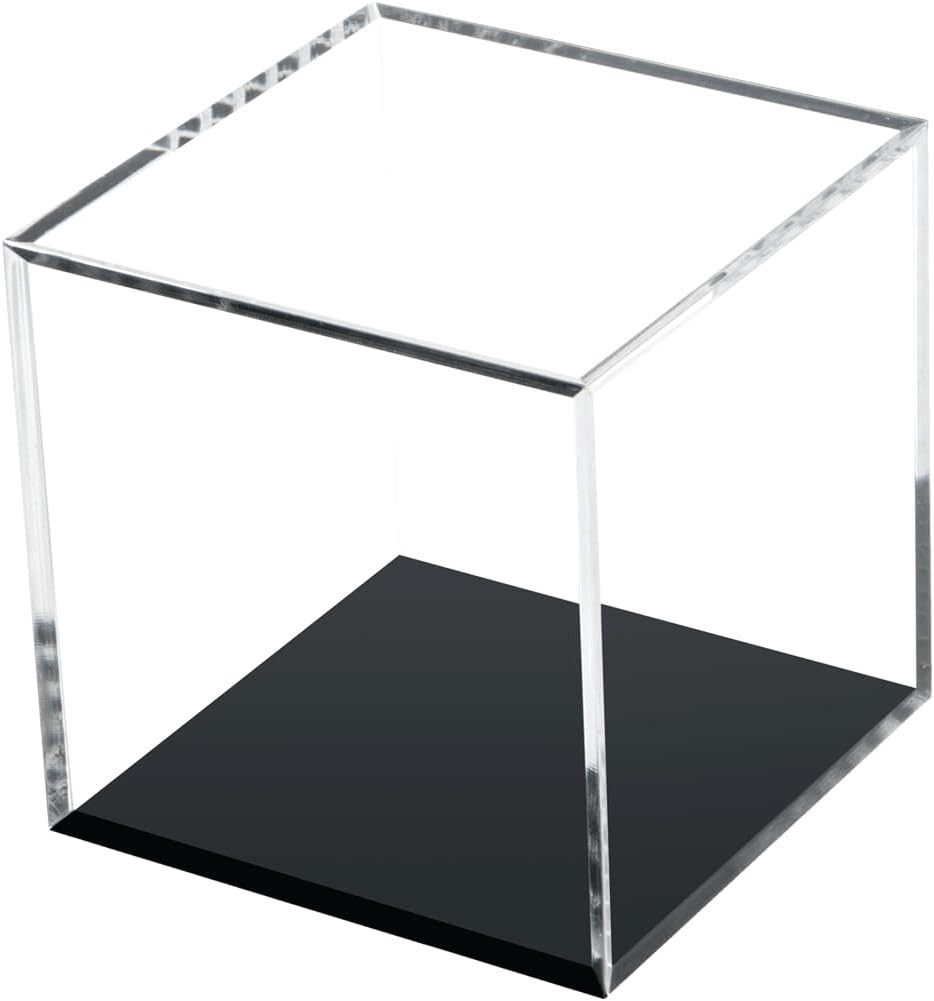 Clear Acrylic Display Box 3x3x3in Dustproof Collector Cube Removable Countertop