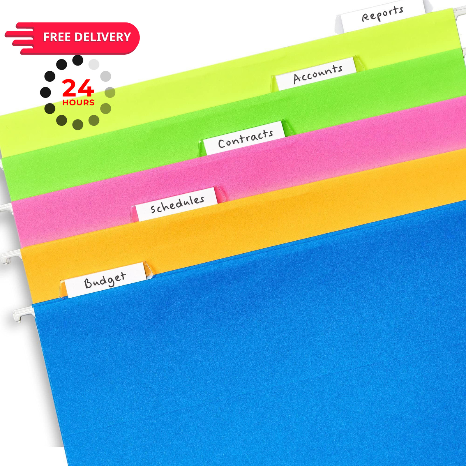 Avery® Hanging File Folder Tabs and Inserts, 1/5 Cut, Clear, 20 One Size, 0