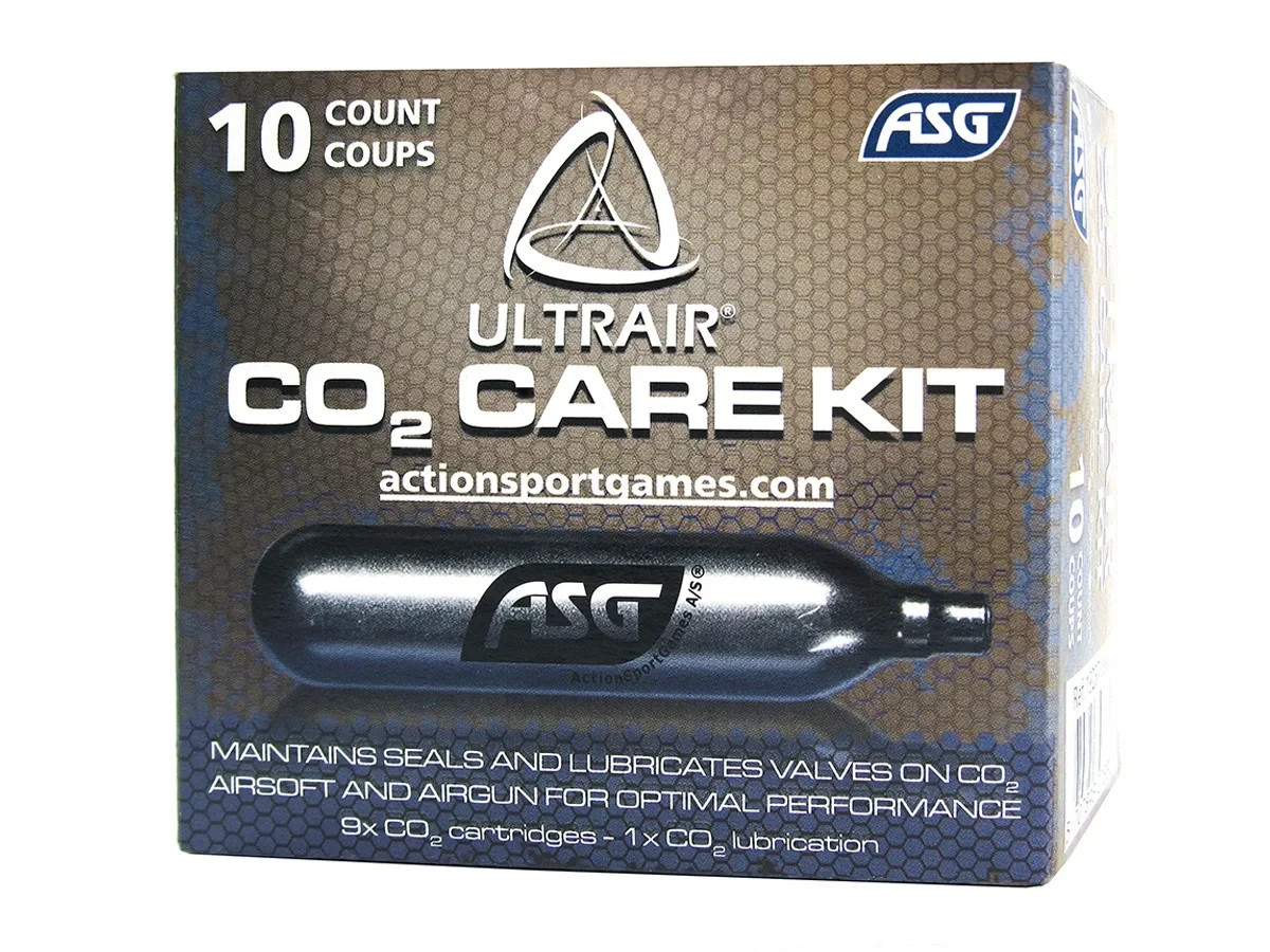 (NEW) ASG Ultrair 12gr. CO2 Cartridge 10 pcs (9 std./1 lubricated)