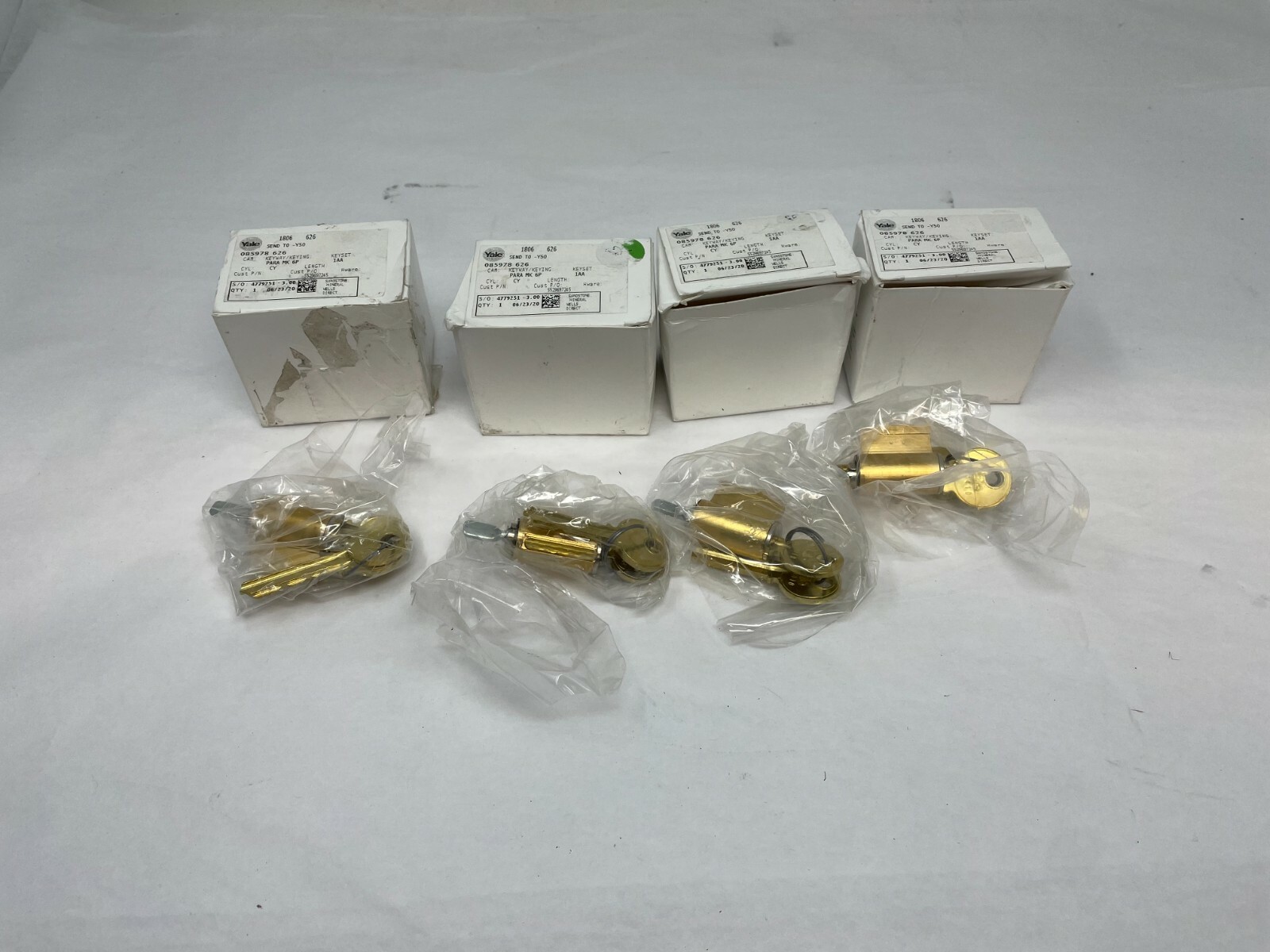 Lot of (4) Yale 1806 626 Series Cylinders PARA MK 6P 1AA Fast Free Shipping!