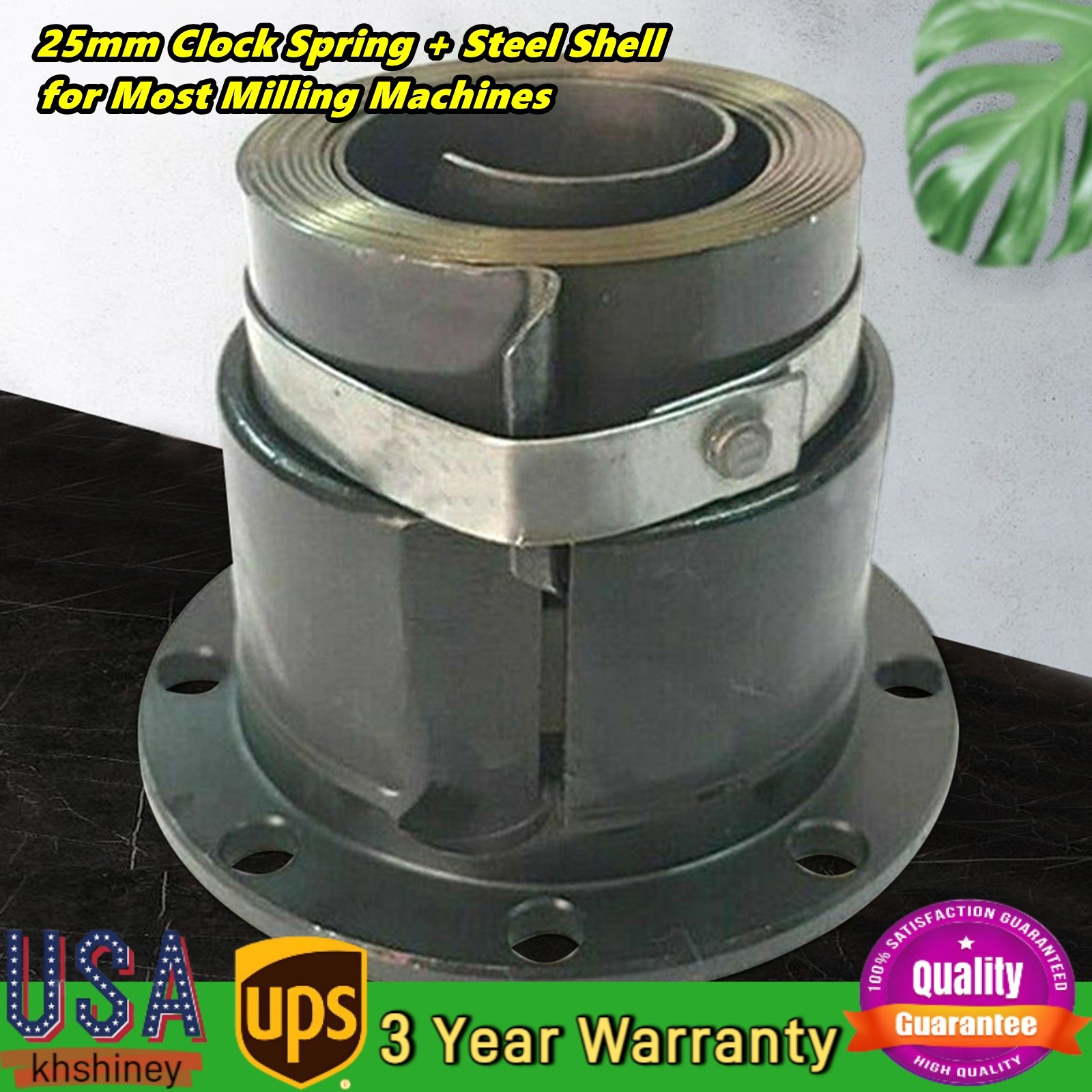 25mm Mill Milling Machine Part Clock Spring W/ Steel Housing For Bridgeport