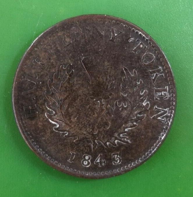 1843 Nova Scotia Half Penny Token #3860