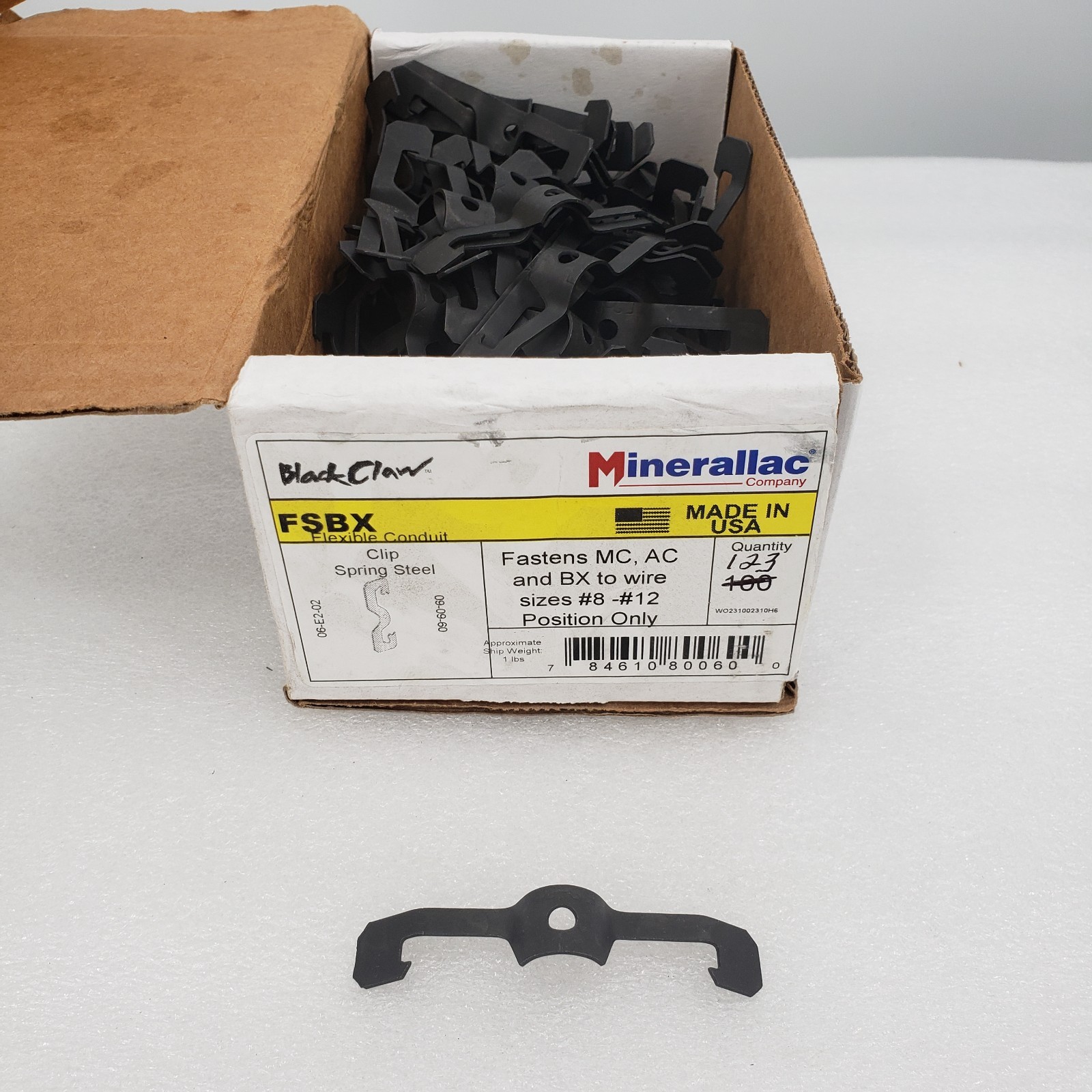 ( QTY : 123 ) Minerallac FSBX Flexible Conduit Clip Spring Steel