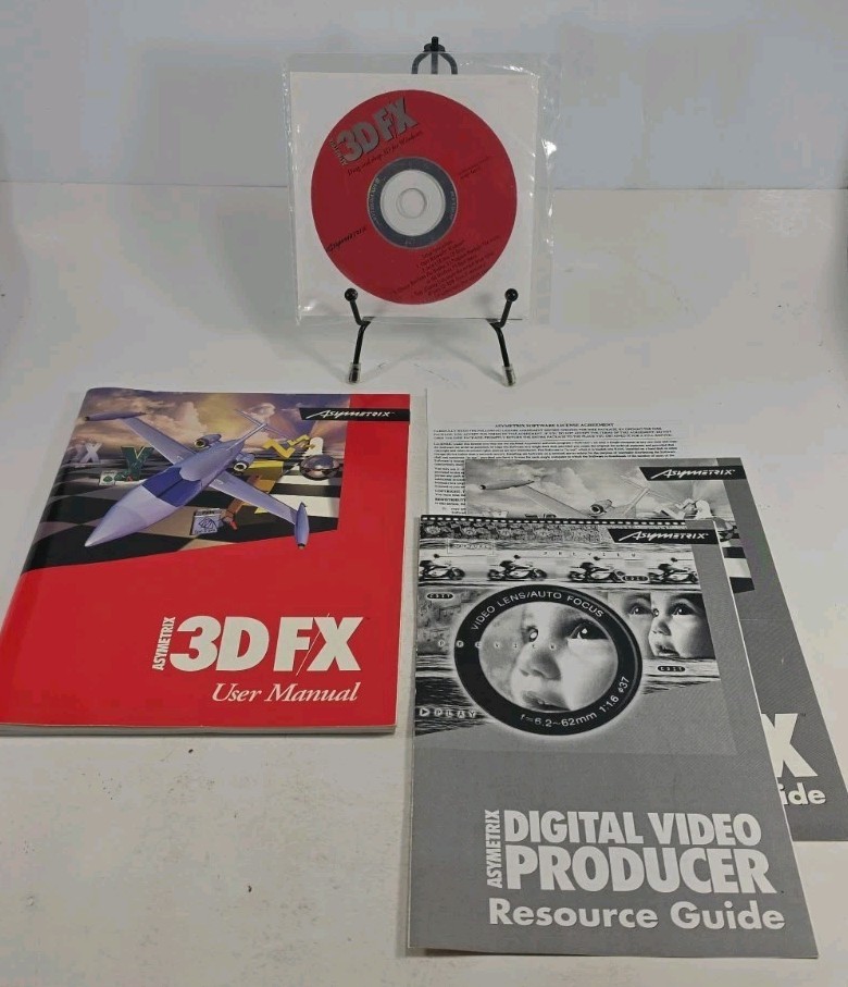 Vintage Asymetrix, 3D F/X Drag And Drop 3d For Windows PC (No Box)
