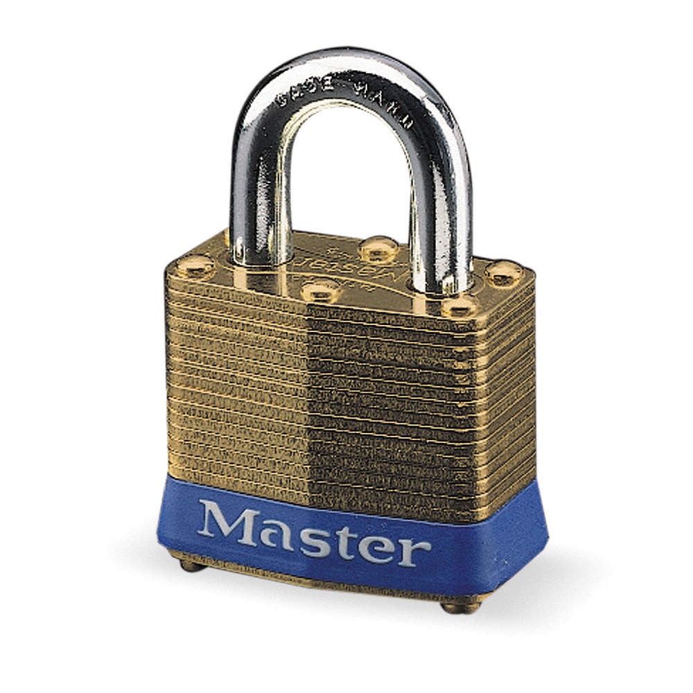 MASTER LOCK 2 Keyed Padlock, 3/4 in,Rectangle,Gold 1U168