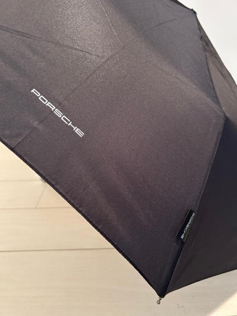 Porsche Black Folding Umbrella Auto Open Compact with Box