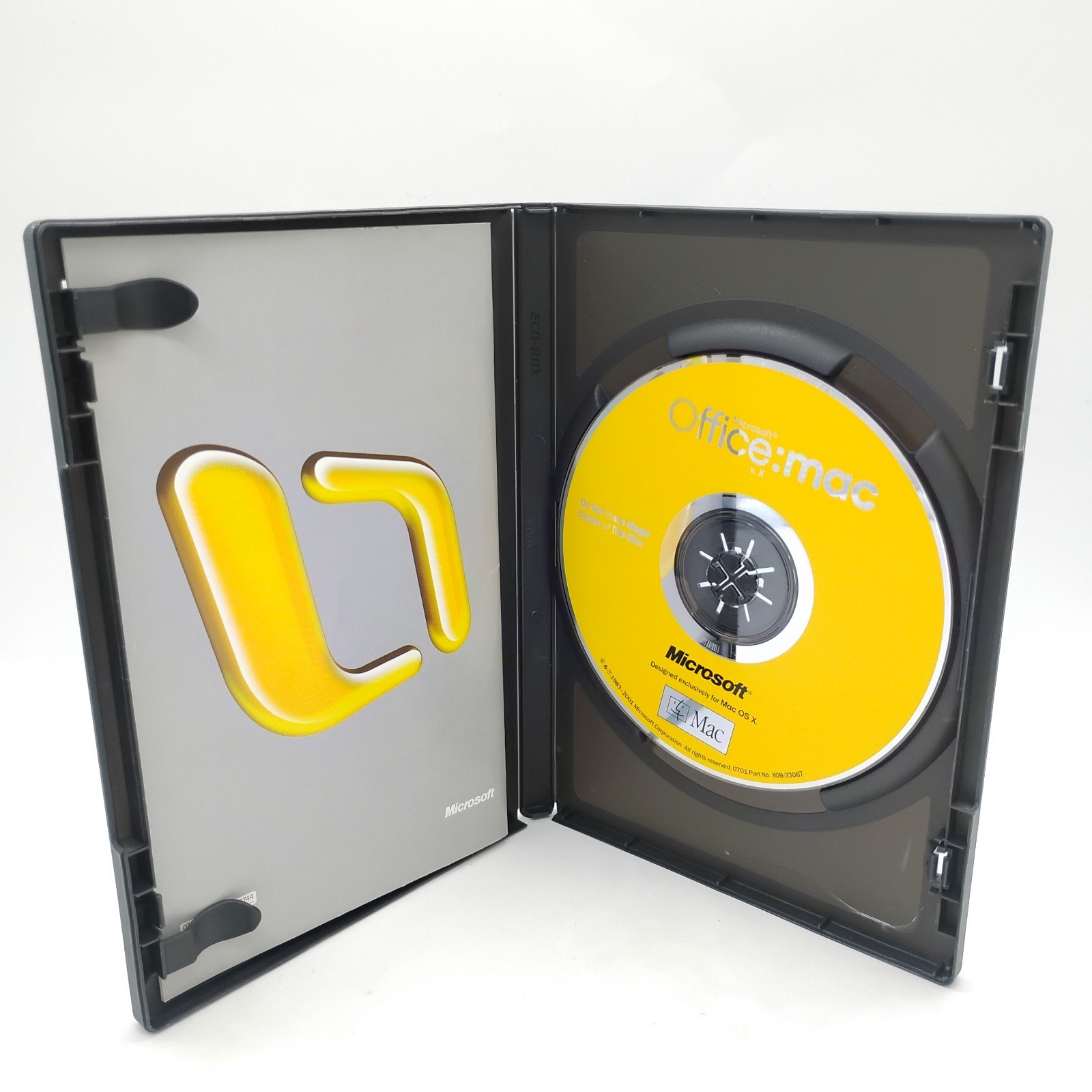 Microsoft Office: Mac v. X (Mac OS X, 2001) Software CD & Product Key & Manual