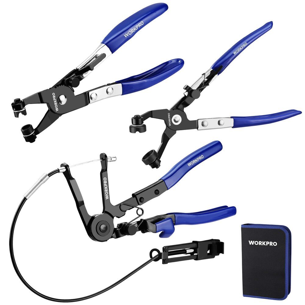 WORKPRO 3PC Hose Clamp Plier Set 27" Long Reach Wire Spring Hose Clamp Plier USA