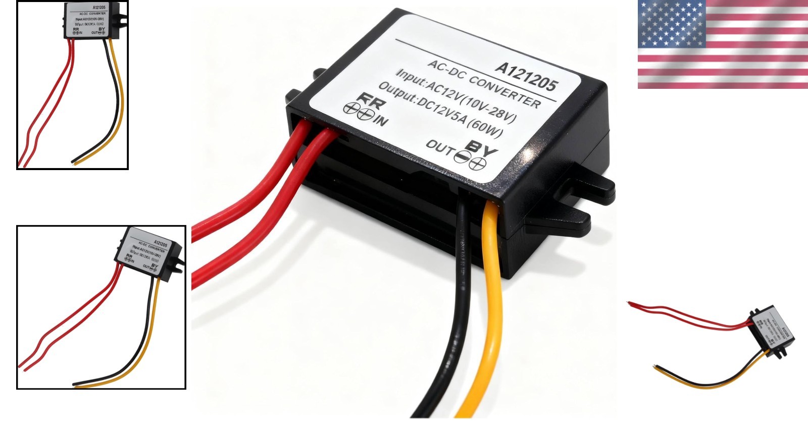 Rugged 12V AC to DC Converter, 10-28V Input, 3A Output for Versatile Use