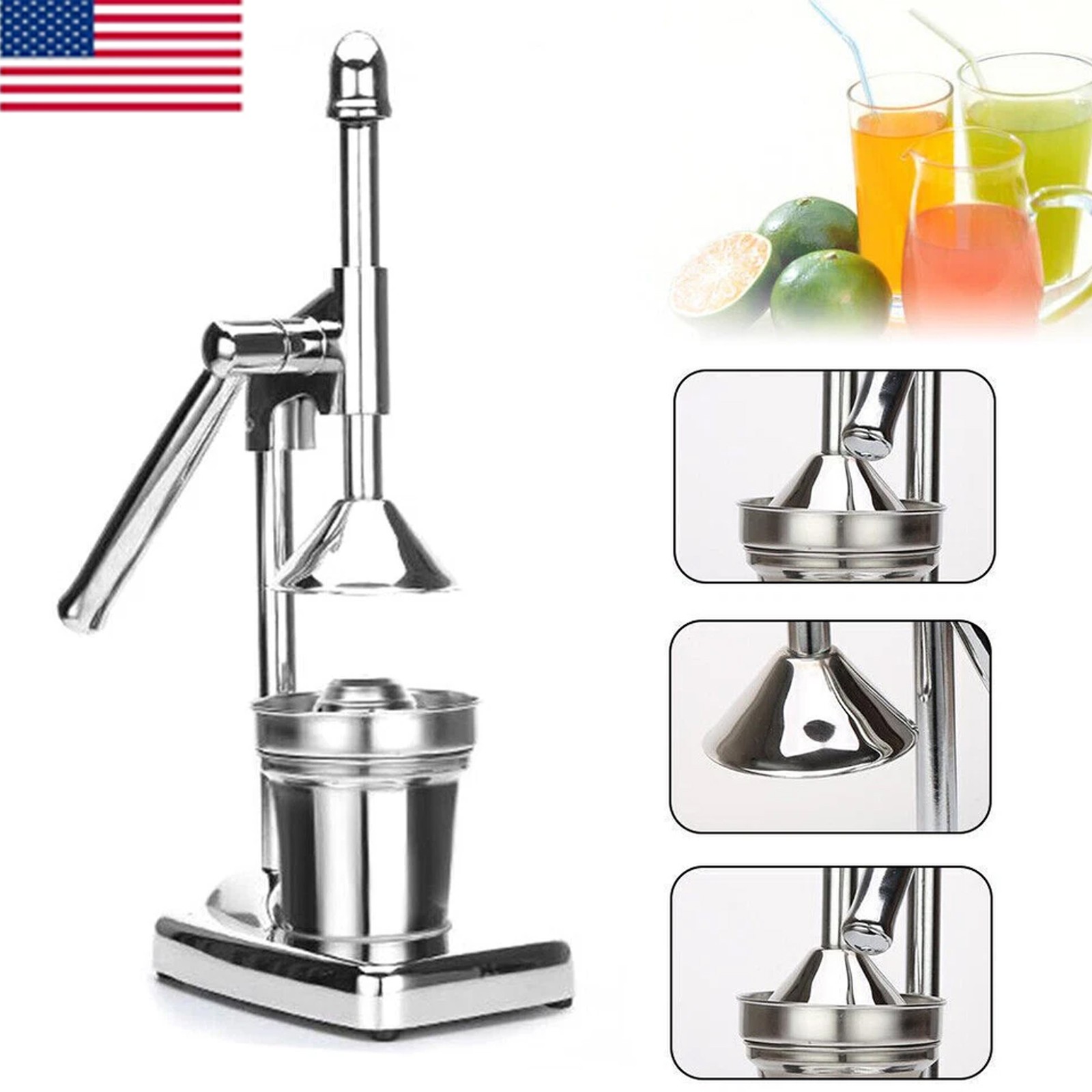 Commercial Manual Hand Press Orange Lemon Juicer Fruit Squeezer Press Machine US