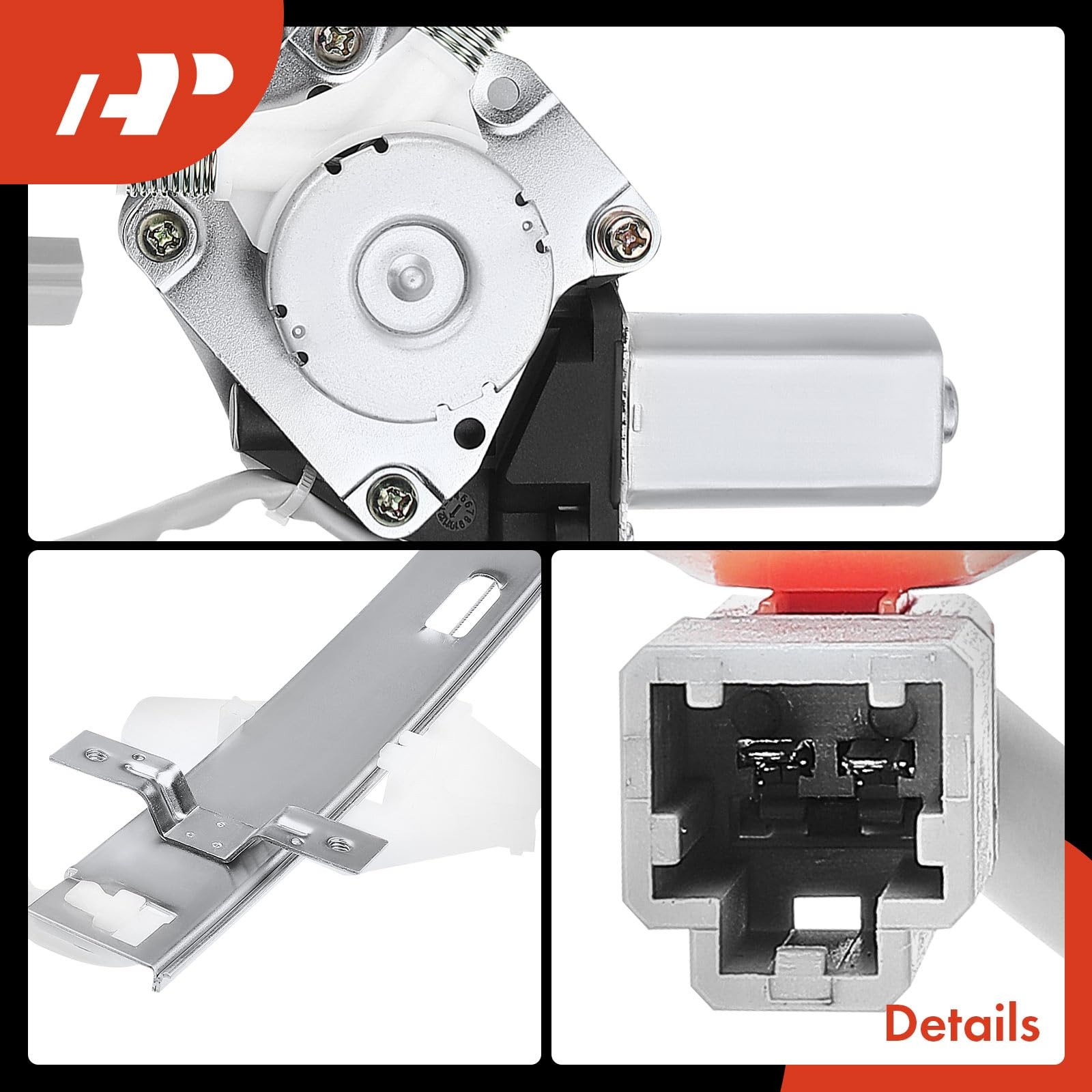 Front Passenger Side Power Window Regulator with Motor (2-Pin)