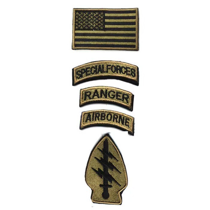 5-IN-1 U.S.A Flag Airborne Special Forces RANGER Hook PATCH Embroidered BADGE