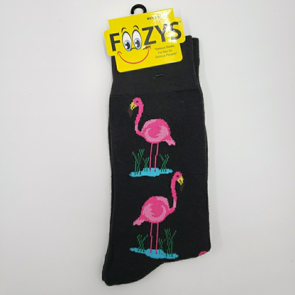 Mens Tropical Pink Flamingo Socks Gift Florida Party Cruise Life Novelty 2 PAIRS