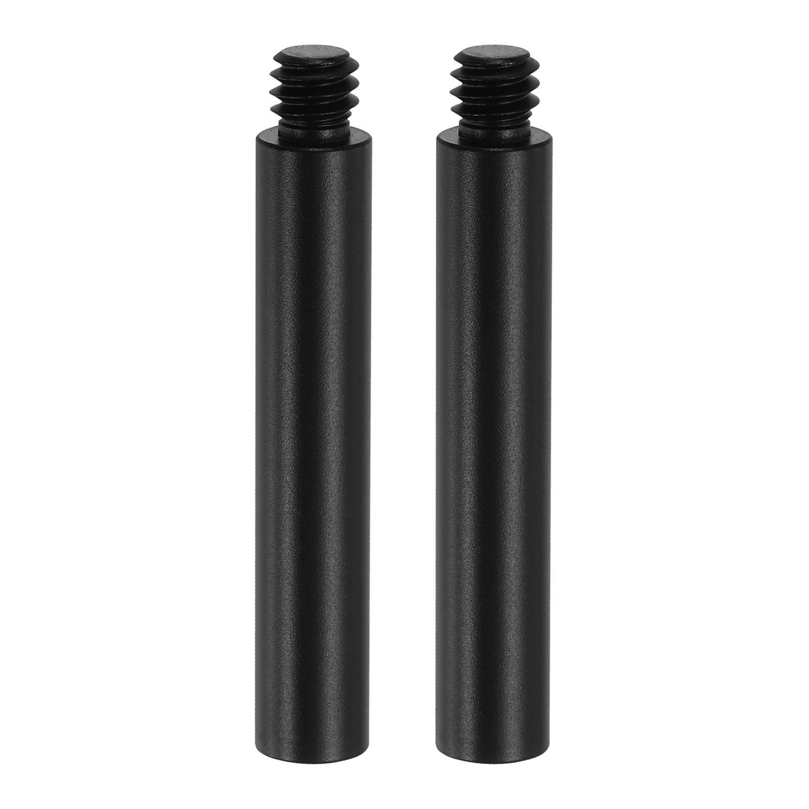 2" Metal Extension Rod, 2Pcs 1/4"-20 Female to Male Thread Tripod Tube Black