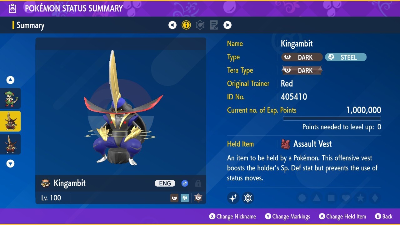 🌟6 IVs Shiny Battle Ready Kingambit |Pokemon Scarlet & Violet🌟100% Competitive