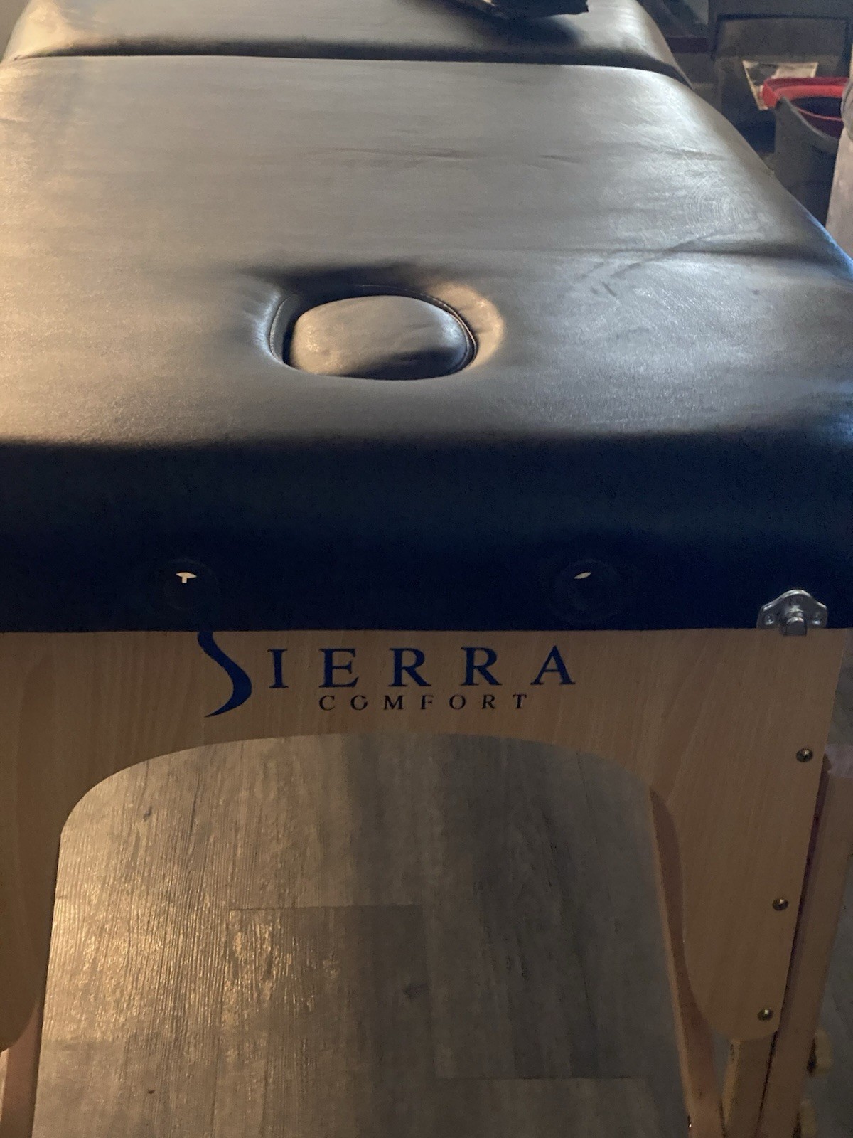 Sierra Comfort Portable Foldable Massage Table, Black Wood & Faux Leather