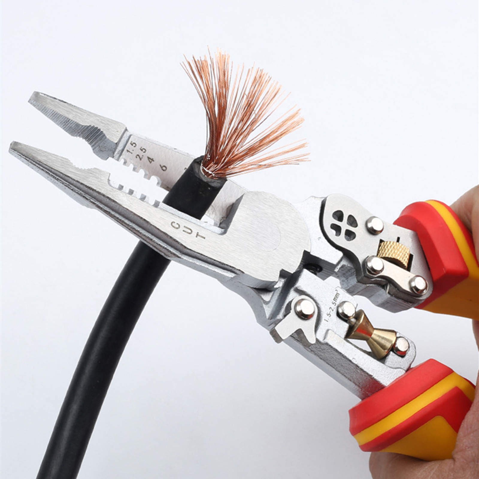 Multi Function Wire Stripper Tool Voltage Tester Pliers with Wire Twister Cutter