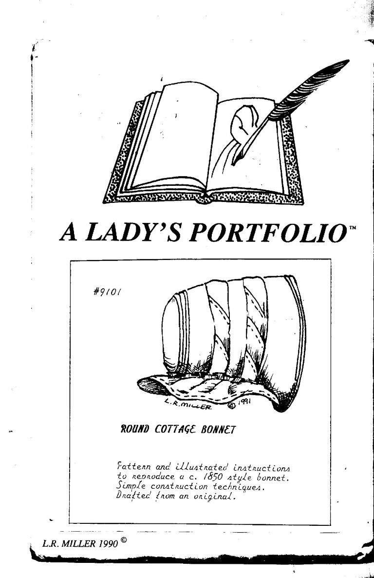 UNCUT!9101 A LADY'S PORTFOLIO ROUND COTTAGE BONNET