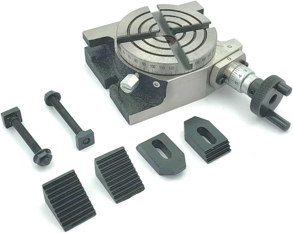 Small HV 3" Inch II 80 mm Rotary Milling Indexing Table with Clamp Kit