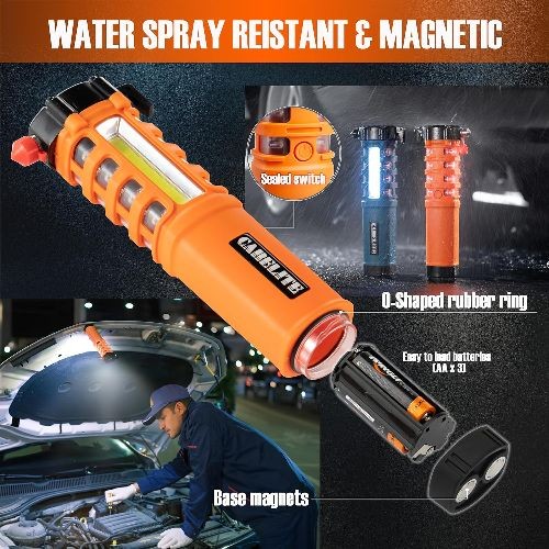 Multi-Function Emergency Car Flashlight, Essential Car Escape Tool, Life Orange