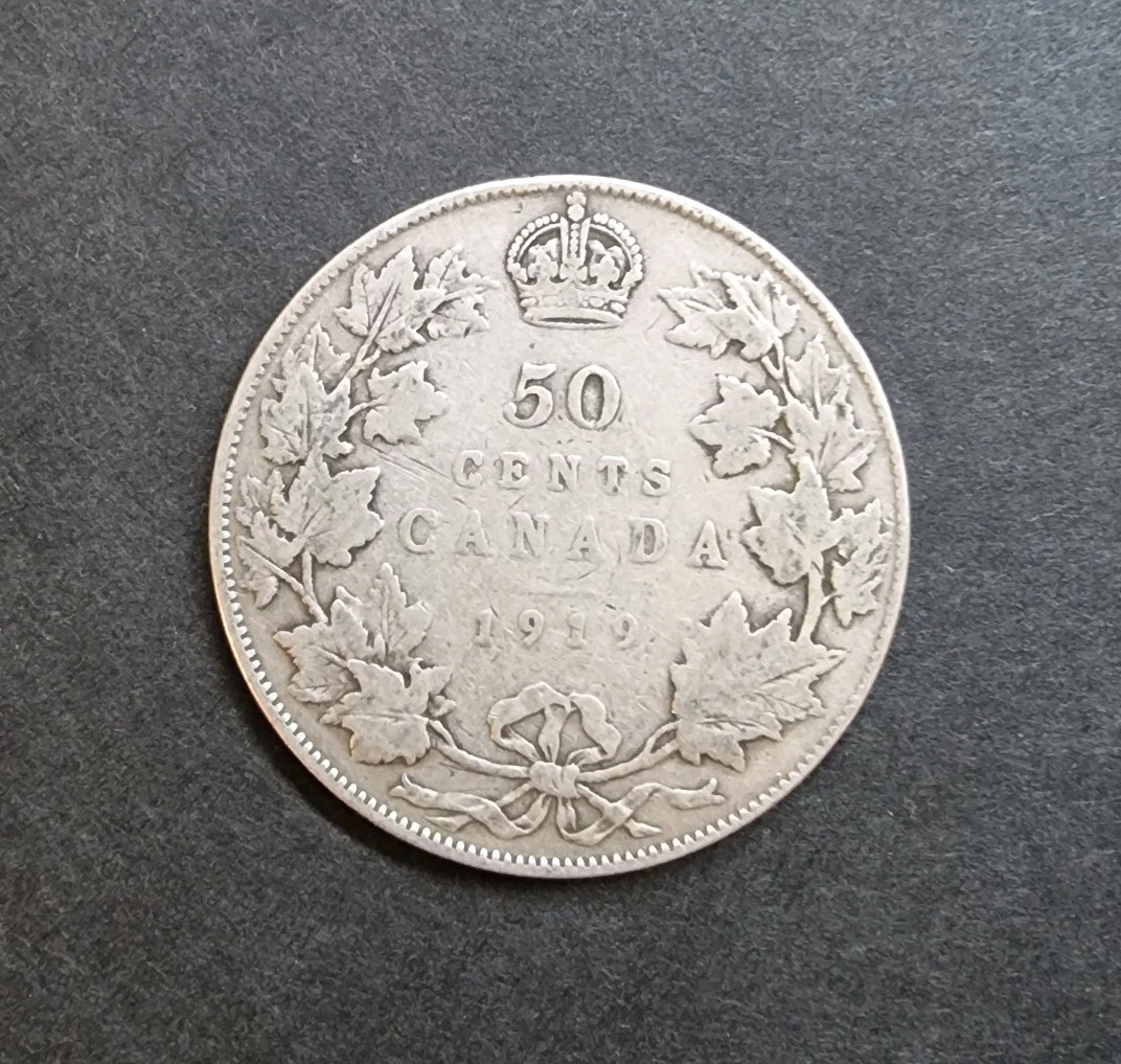 1919 Canada 50 Cents KM 25 0.925 silver Coin 11.62 g KGV
