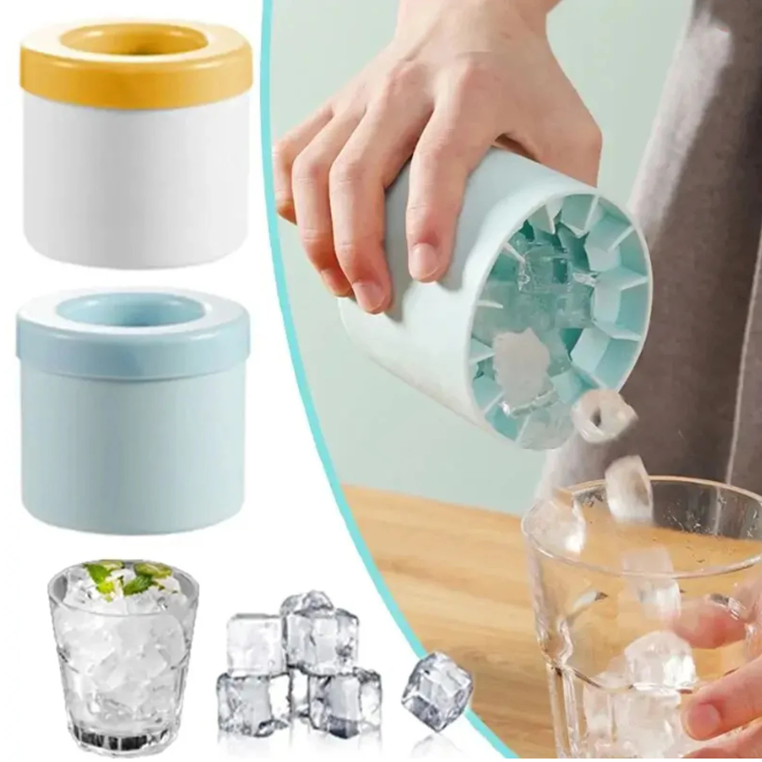Food Grade Silicone Cylindrical Ice Tray Mold Quick Freezing Ice Cup Small