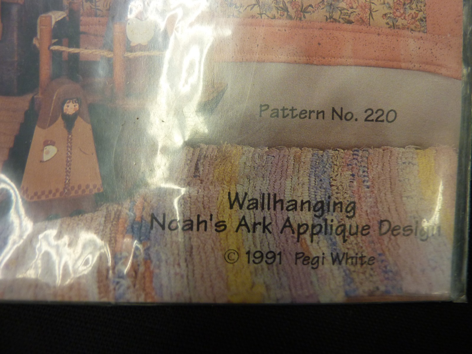 S S PROMISE NOAH'S ARK APPLIQUE WALL HANGING PATTERN 19" x 21"
