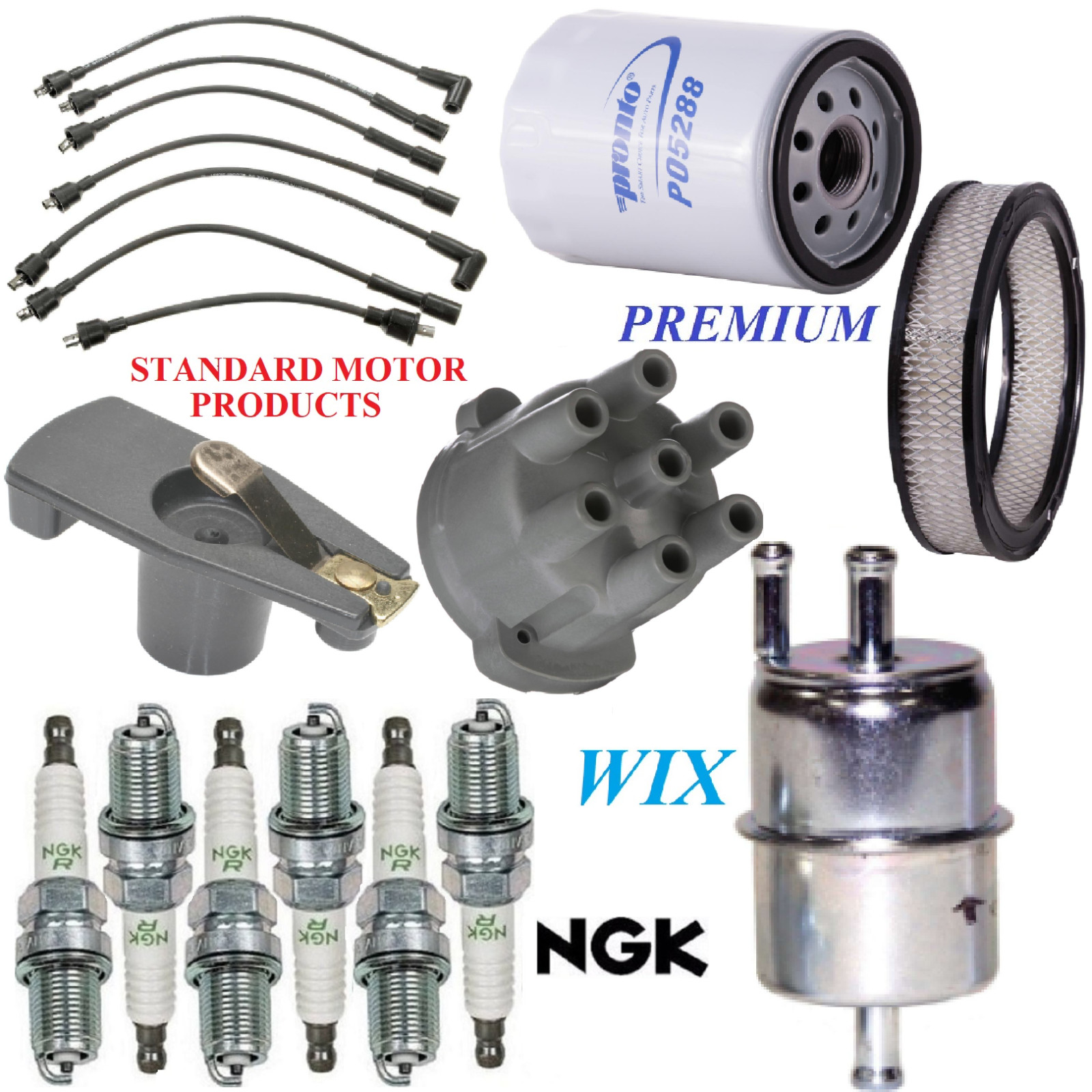 Tune Up Kit Filters Cap Rotor Wire Spark Plugs For JEEP J10 L6 4.2L 1981-1986