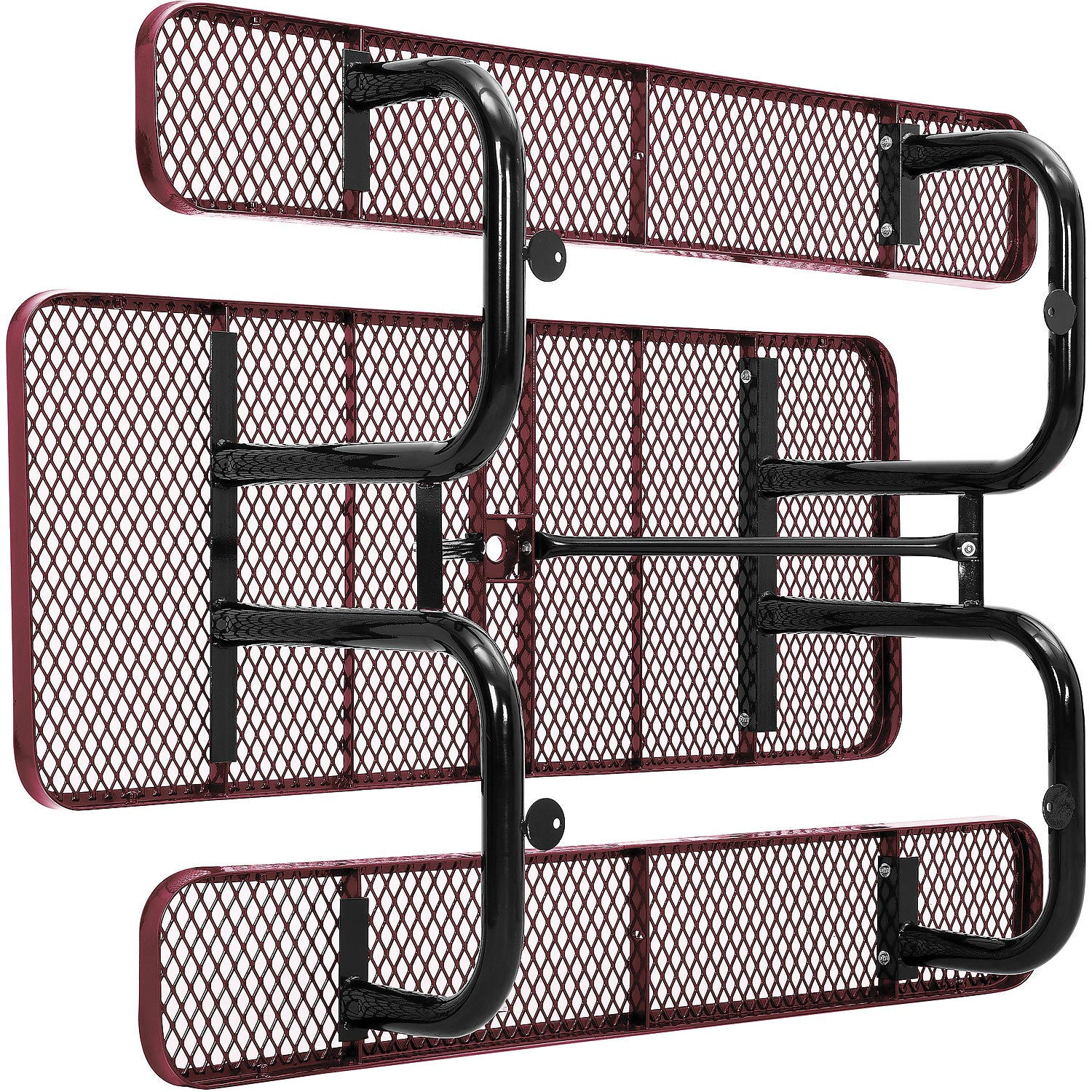 6' Rectangular Expanded Metal Picnic Table 72"L x 62"W Red