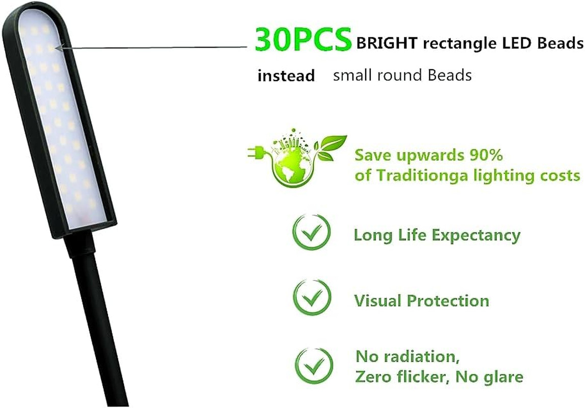 LED Sewing Machine Light, 30 LED Magnetic Mount Drill Press Light with Flexible