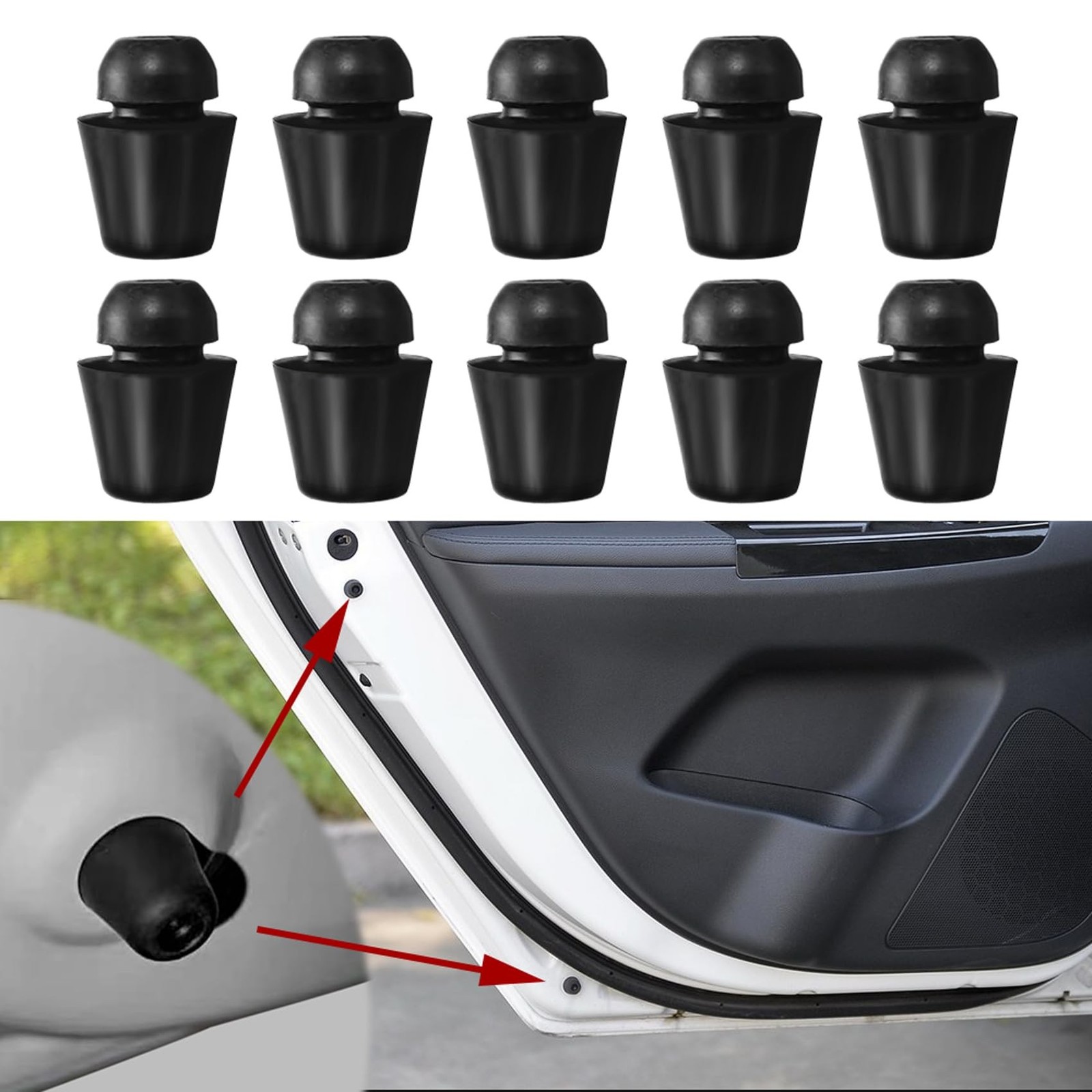 10PCS Car Door Bumper Guards Door Shock Absorber, Rubber Car Door Slam Stoppe...