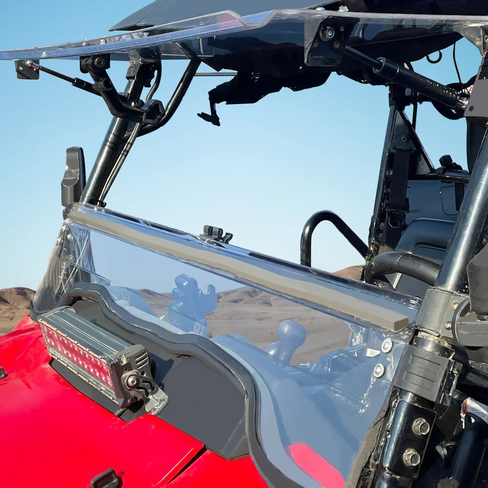 Front Scratch Resistant Flip Windshield Clear For 2014-2026 Honda Pioneer 700 4