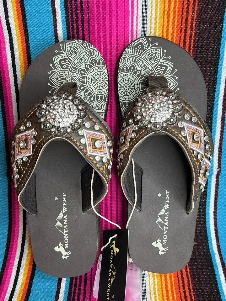 MONTANA WEST ~ BLING ~ CONCHO ~ FLIP FLOPS