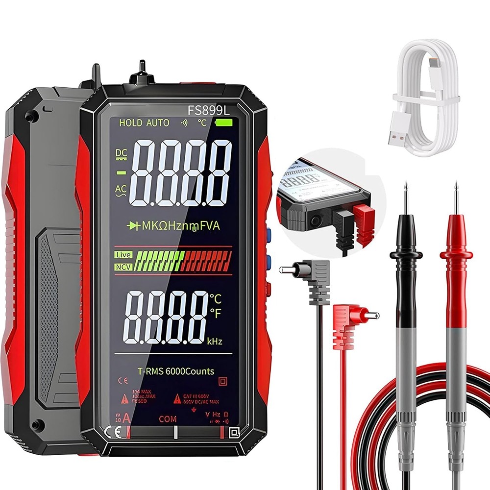 6000 Counts Digital Multimeter Tester Auto-Ranging TRMS Voltmeter Colour Display