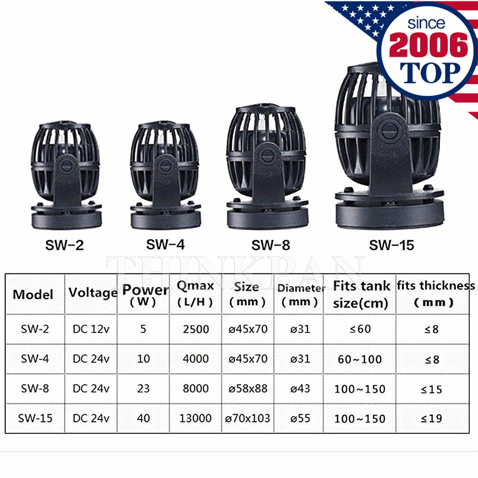 Jebao Wave Maker Pump Marine Aquarium Reef Fish Tank SW-2 SW-4 SW-8 SW-15