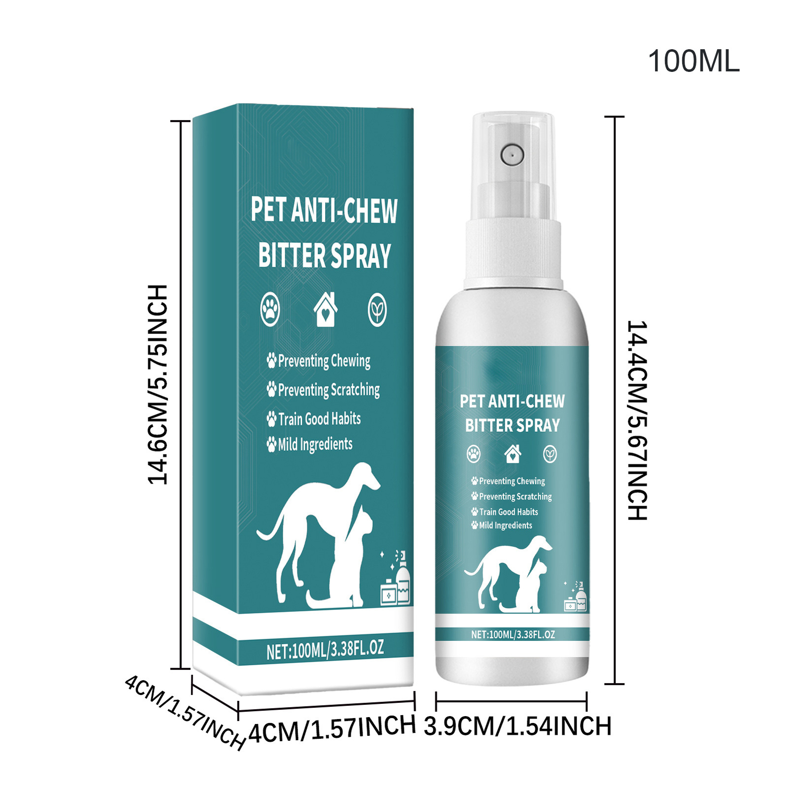 for Pet Stop Chewing Behavior Corrector Training Aid for Dog & Cat Bitter Spray
