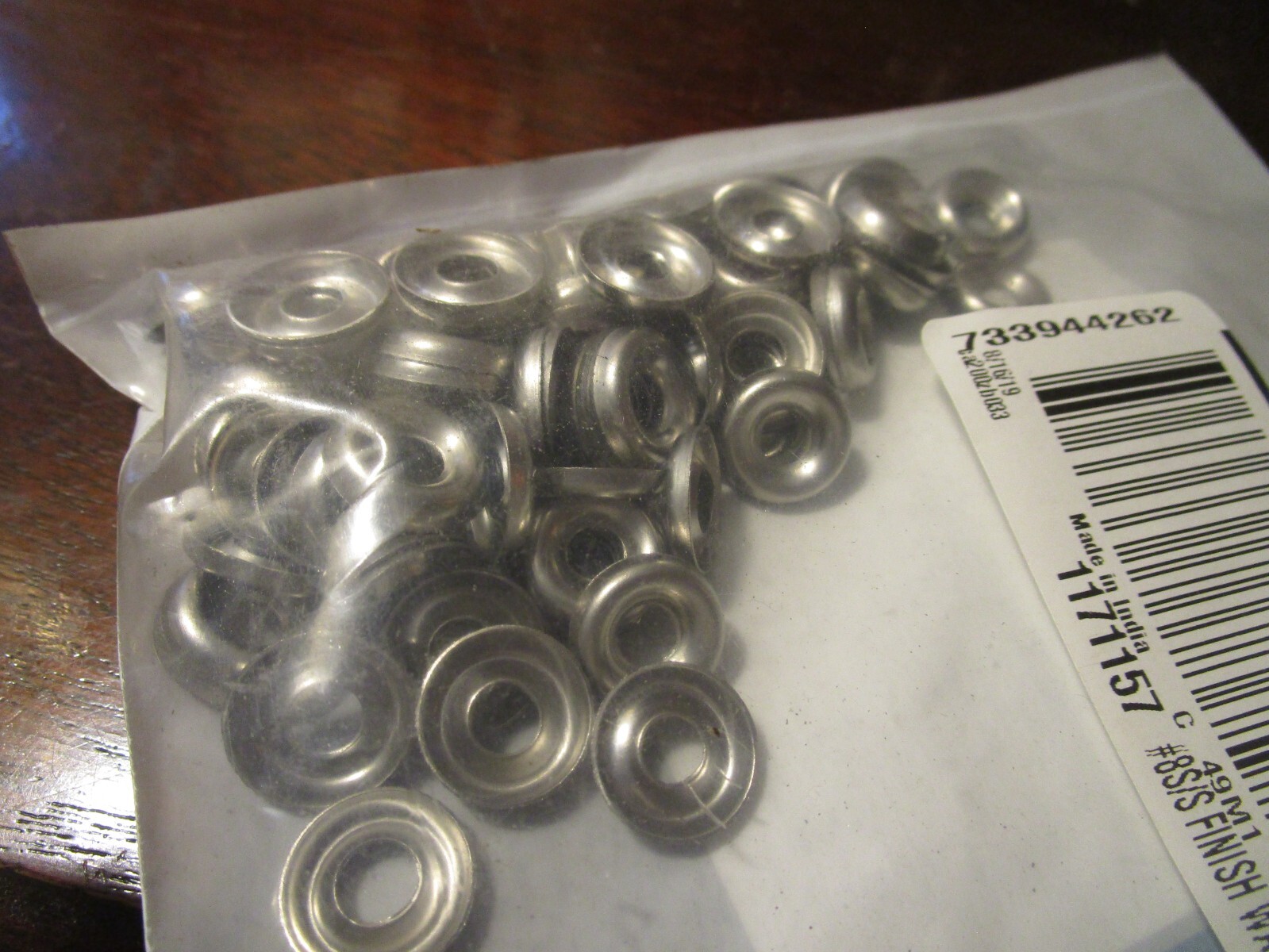 #8 Stainless Steel Finished Washer QTY 100