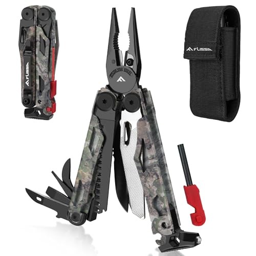 Multitool, 18 in 1 Multitool Pliers with Fire Starter, Window 18-in-1 Camo