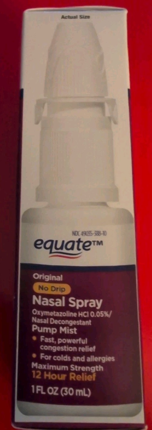Equate No Drip Nasal Spray, Pump Mist, 12 Hour, 1 fl oz. Exp 12/26 MF