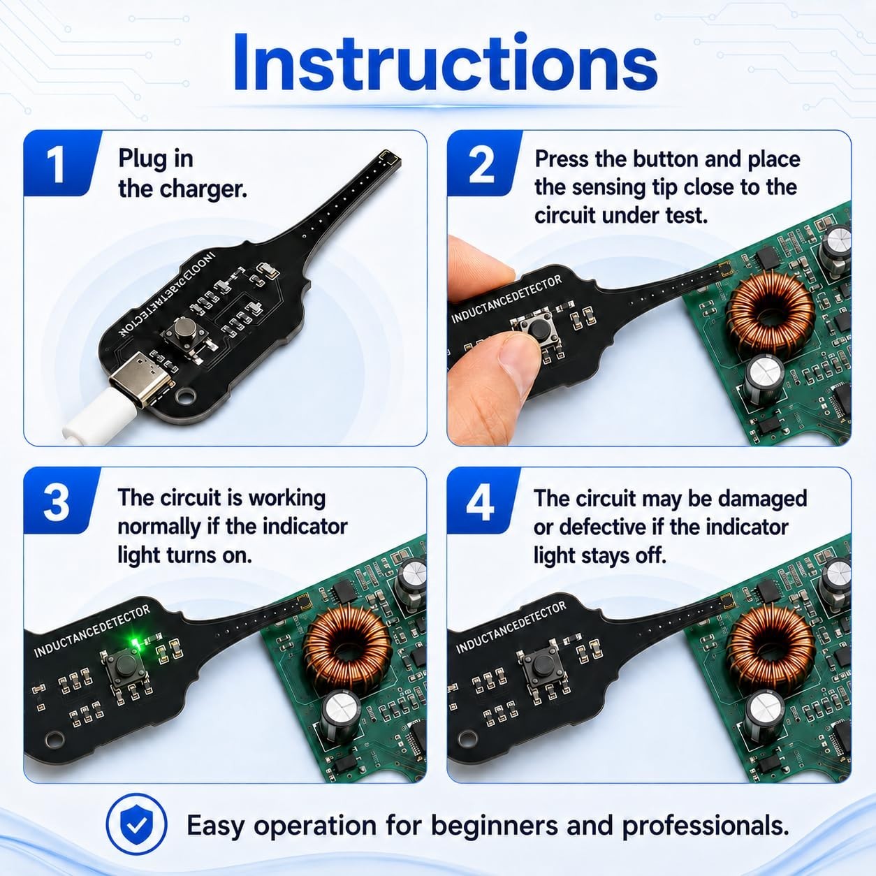 2pack Portable Mini Inductor Tester, Type-C Powered High Precision Mainboard ...
