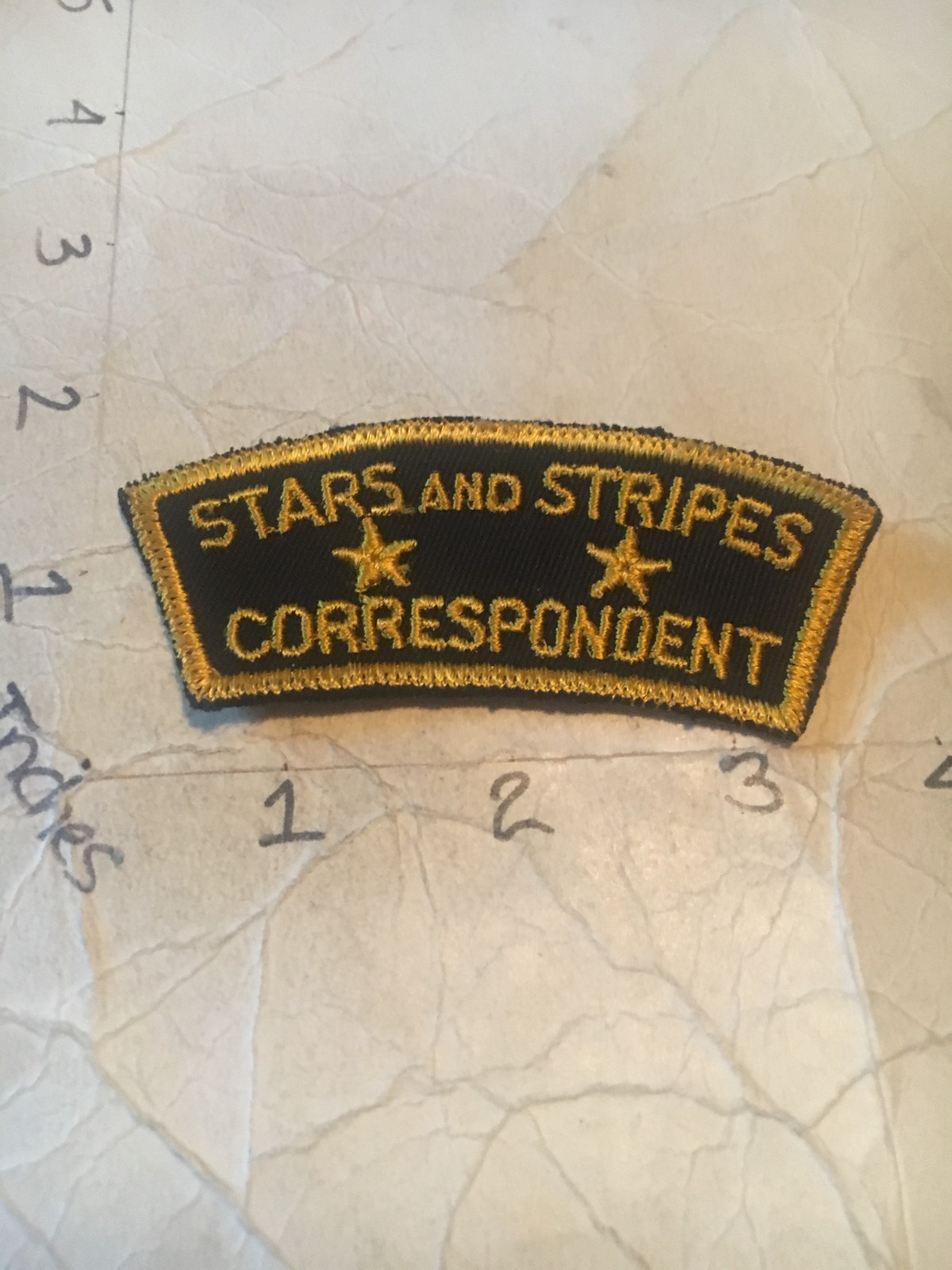 vintage US Army Stars and Stripes Correspondent patch 8/19/25
